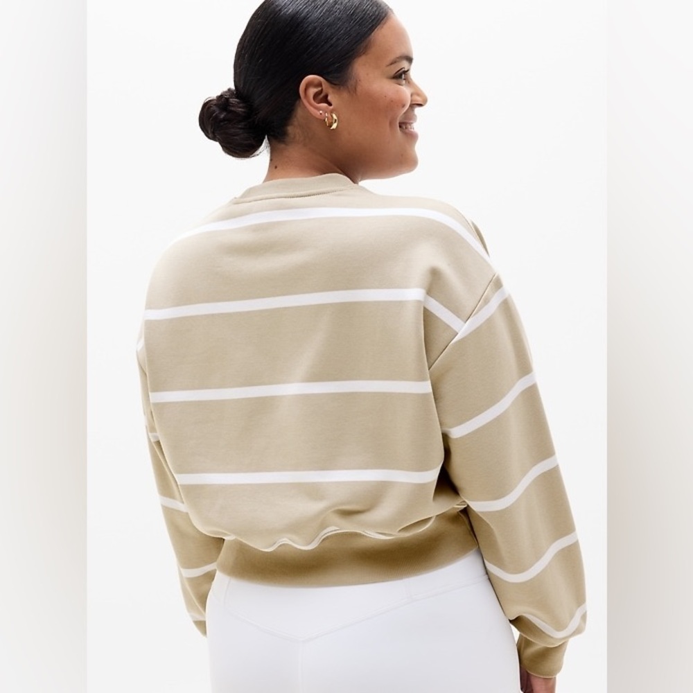 ATHLETA TERRY CREW STRIPED SWEATSHIRT - Picture 2 of 4